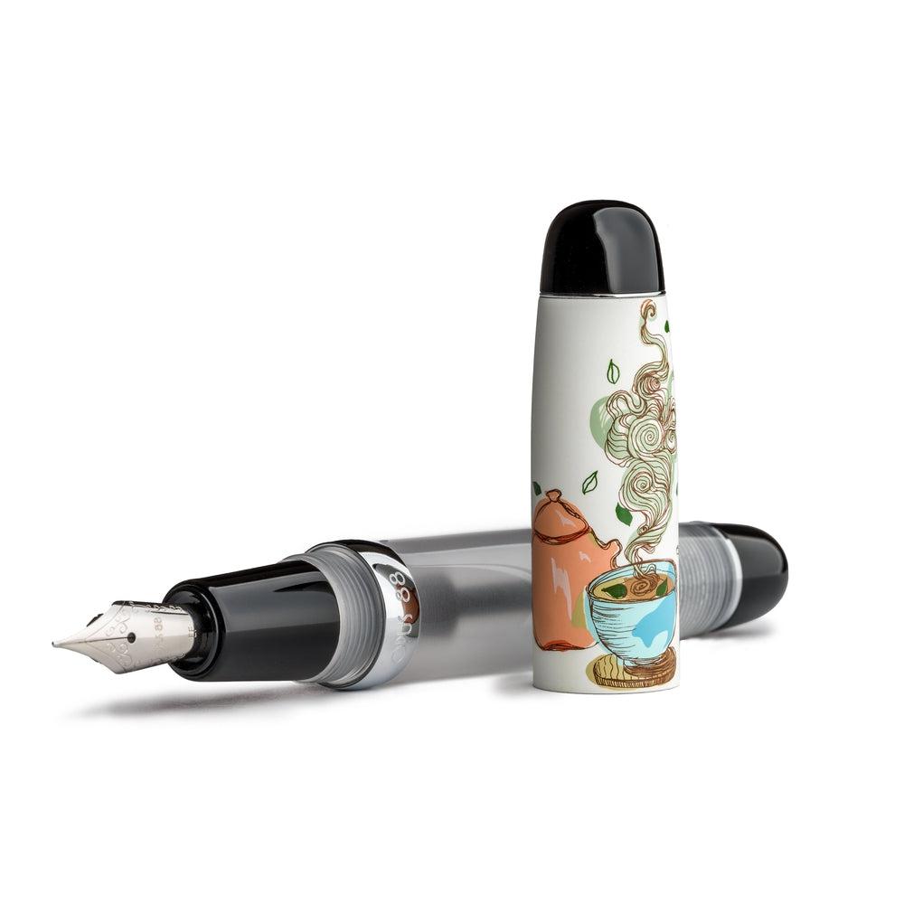 Opus 88 Fountain Pen - Lekzumali Cup of Comfort Matte Cream - Premium Japanese Nib Writing Instrument for Calligraphy, Journaling & Gift Giving