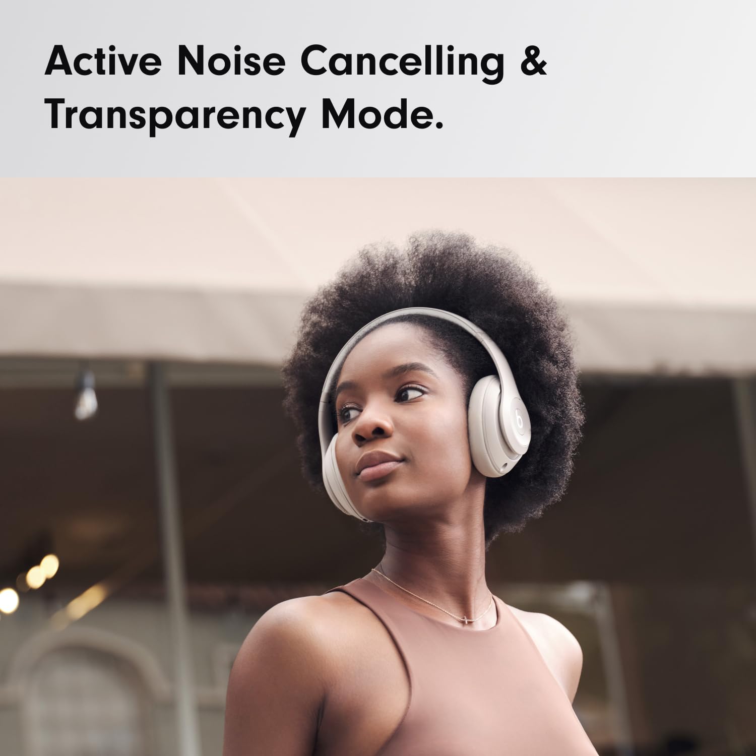 Beats Studio Pro Wireless Bluetooth Noise Cancelling Headphones with Personalized Spatial Audio | USB-C Lossless Sound | 40-Hour Battery | Compatible with Apple & Android (Sandstone) - Perfect for Travel, Workouts & Home Entertainment