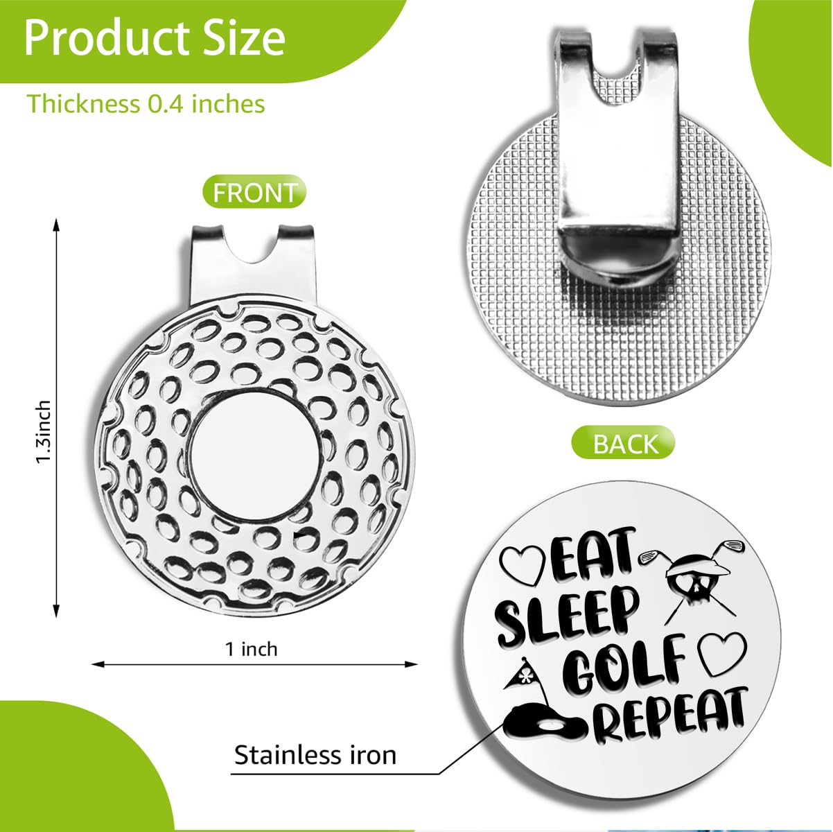 Funny Golf Ball Markers with Hat Clip - Unique Golf Gifts for Men, Dad, Husband & Grandpa - Perfect for Birthdays, Retirement & Golf Lovers - Great for Course Play & Golf Tournaments