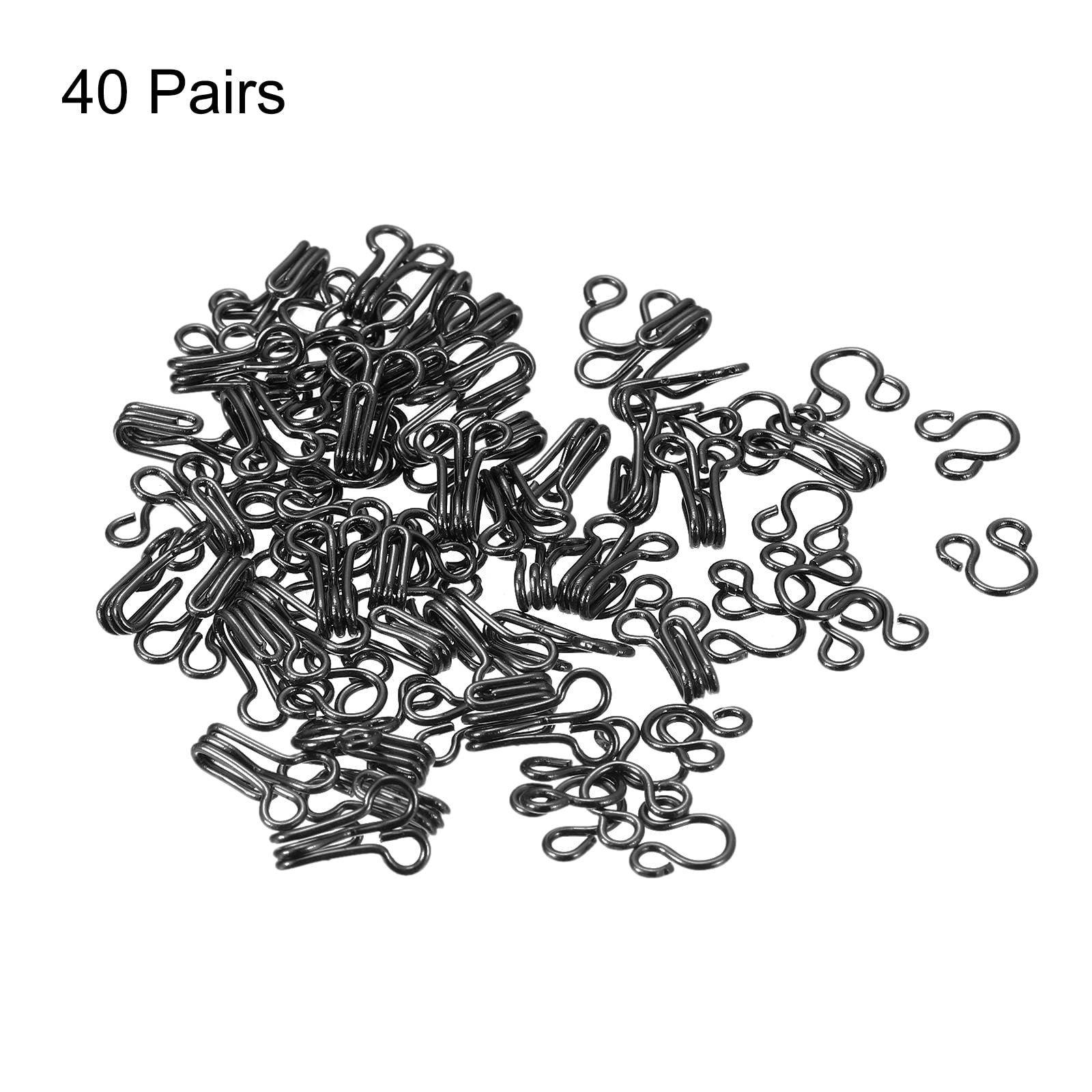 uxcell Sewing Hooks and Eyes Closure - Durable Bra Hooks & Clothing Fasteners for Bras, Skirts, Pants Repair - Perfect for DIY Sewing, Wardrobe Fixes & Garment Adjustments