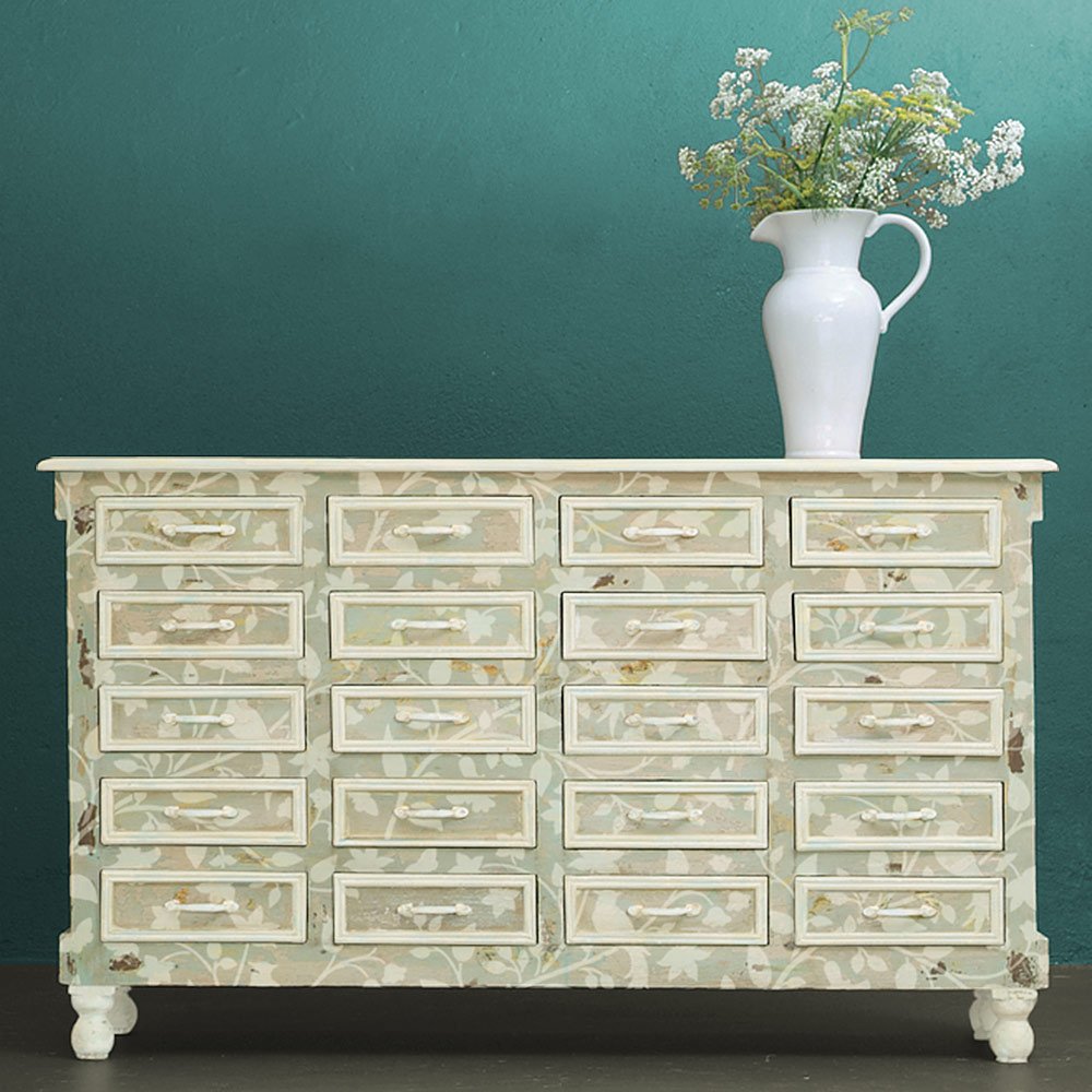 Birds on a Vine Furniture Stencil - DIY Pearl Inlay Design Kit for Wooden Furniture Makeover | Perfect for Home Decor, Cabinets, Tables & DIY Craft Projects