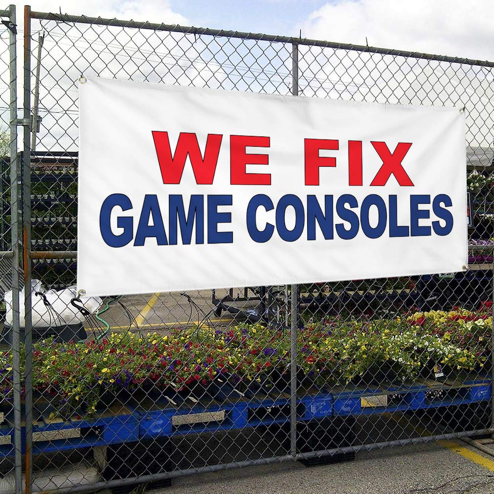 Durable Vinyl Banner 60x144 Inches - Weatherproof Outdoor Business & Industrial Yard Signs with 10 Grommets (Multiple Sizes Available) - Perfect for Advertising, Events, and Game Console Repair Shops