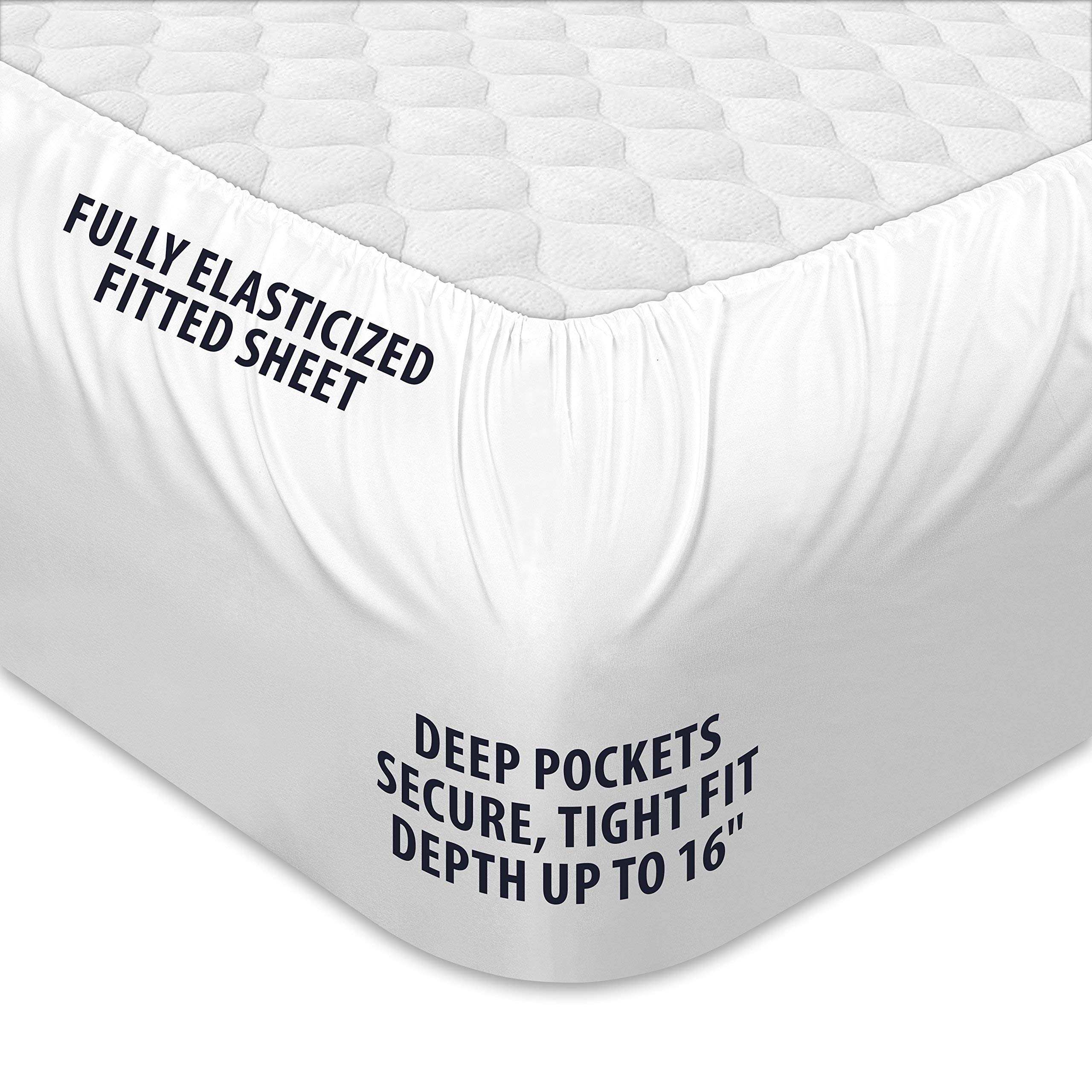 Premium 1000 Thread Count 4-Piece Organic Cotton Bed Sheet Set - Queen Size, Hypoallergenic & Cooling Sheets (Flat Sheet, Fitted Sheet with 15