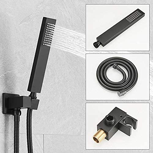 Premium Matte Black Shower System - Wall Mounted Tub Faucet with 10
