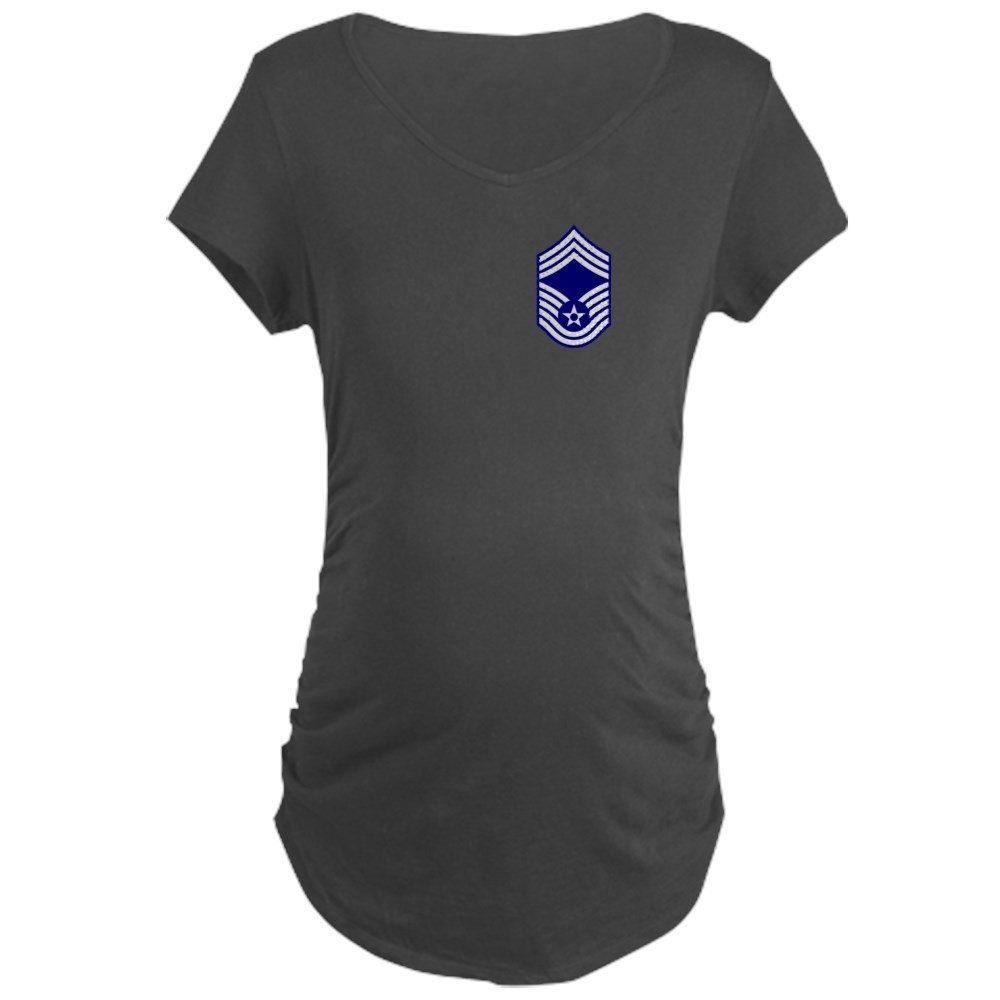 USAF CMSgt E-9 Maternity Dark T-Shirt - Comfortable Pregnancy Tee for Air Force Moms | Perfect for Maternity Photos, Military Events & Casual Wear
