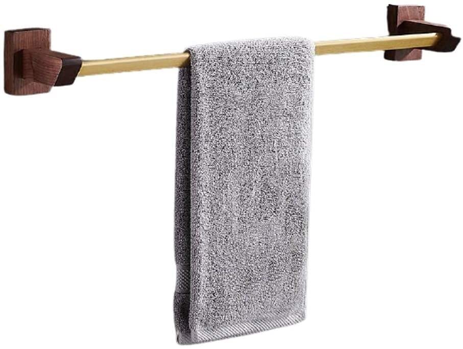 50cm/60cm Walnut Bathroom Towel Rack - Wall Mounted Towel Holder Bar for Bathroom & Balcony, Space Saving Clothes Shelf Hanger (Perfect for Small Spaces, Apartments & Modern Bathroom Decor) - Size: 50cm