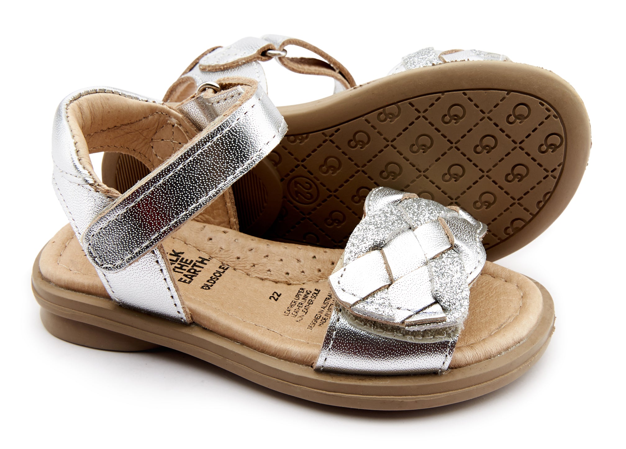Old Soles 551 Girls' Gladiator Sandals - Silver/Glam Argent | Comfortable Kids' Summer Shoes for Outdoor Play & Beach Vacations