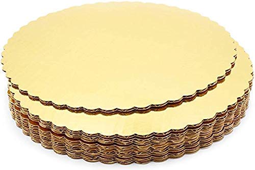 Vibgyor 10 Inch Round Cardboard Cake Boards - 5 Pack, Gold Cake Circles for Baking, Decorating & Serving - Perfect for Birthday, Wedding & Party Cakes
