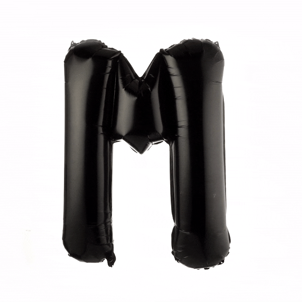 Balloonify Black Mylar Letter M Balloon - 40 Inch Large Foil Alphabet Balloon for Birthday Party Decorations, Wedding, Baby Shower & Graduation Events - 1 Count Box