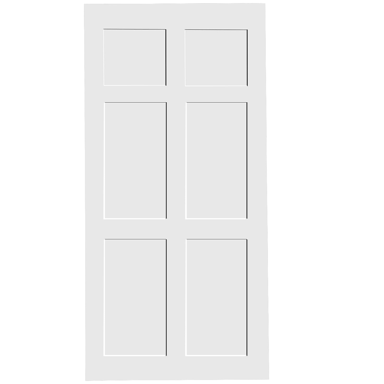 28' x 84' CRAZY ELF Six Panel Real Primed Door Slab - DIY Modern Interior Barn Door - Waterproof & Anti-Deformation - Pre-Drilled Ready to Assemble - Perfect for Pre-Hung Doors & Barn Doors - Ideal for Home, Office, and Farmhouse Decor