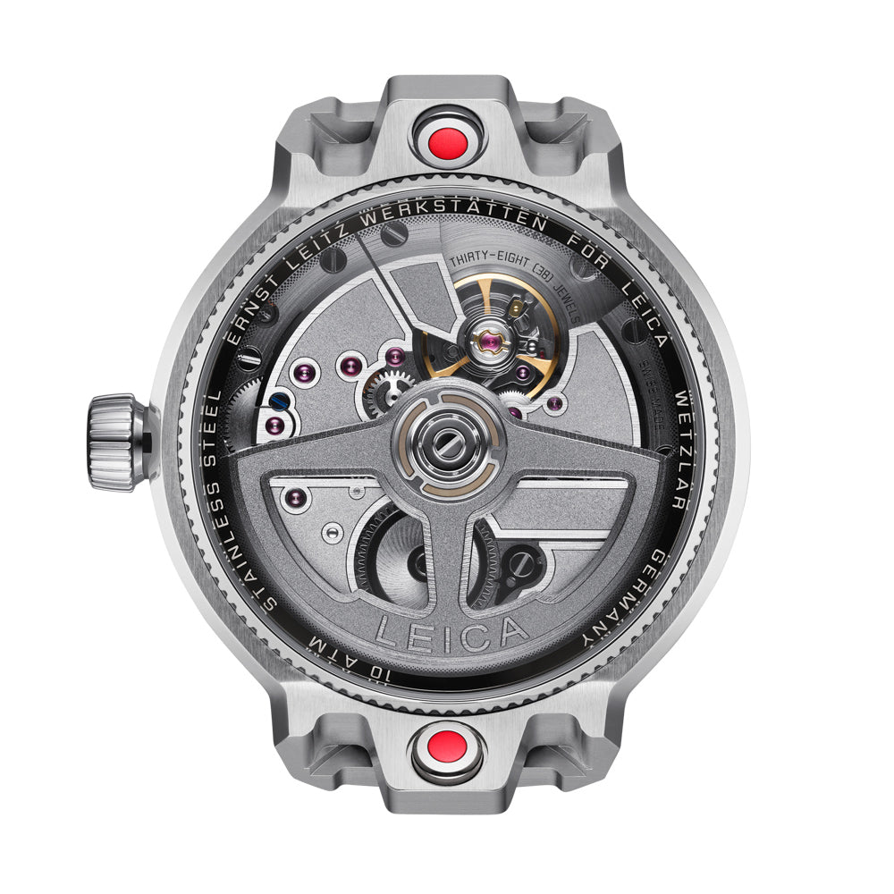 Leica ZM 12 Steel Blue Orange Watch - Luxury Swiss Automatic Men's Watch with Date Function - Perfect for Business, Formal Events & Collectors