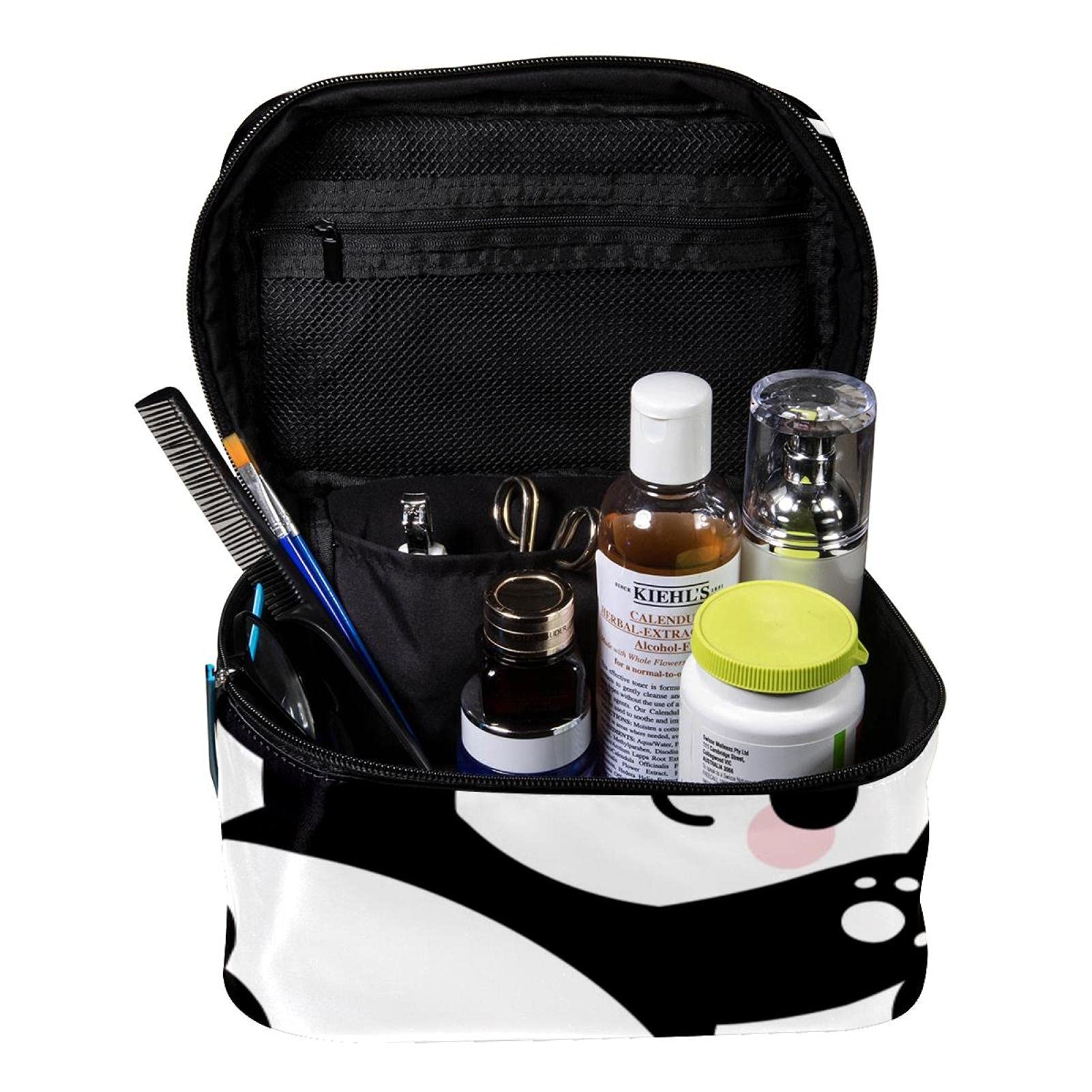 Cute Panda Print Travel Makeup Bag - Large Cosmetic Organizer with Zipper for Women & Girls | Perfect for Toiletries, Makeup Storage & Travel Essentials