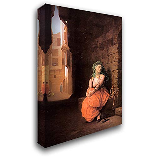 Arab Girl with Waterpipe - 18x24 Inch Gallery Wrapped Canvas Art Print by Jean Leon Gerome - Perfect for Living Room, Bedroom, or Office Wall Decor