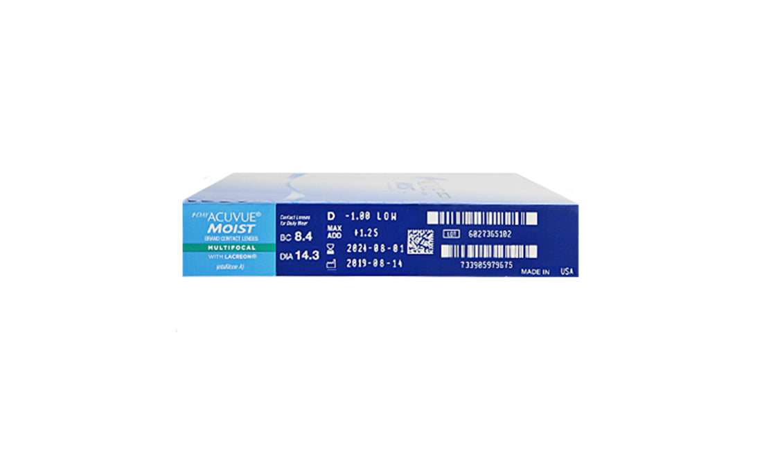 Acuvue 1 Day Moist Multifocal Contact Lenses - 90 Pack (30 Day Supply) | Daily Disposable for Presbyopia | Comfortable & Hydrating for All-Day Wear | Perfect for Work, Travel & Active Lifestyles