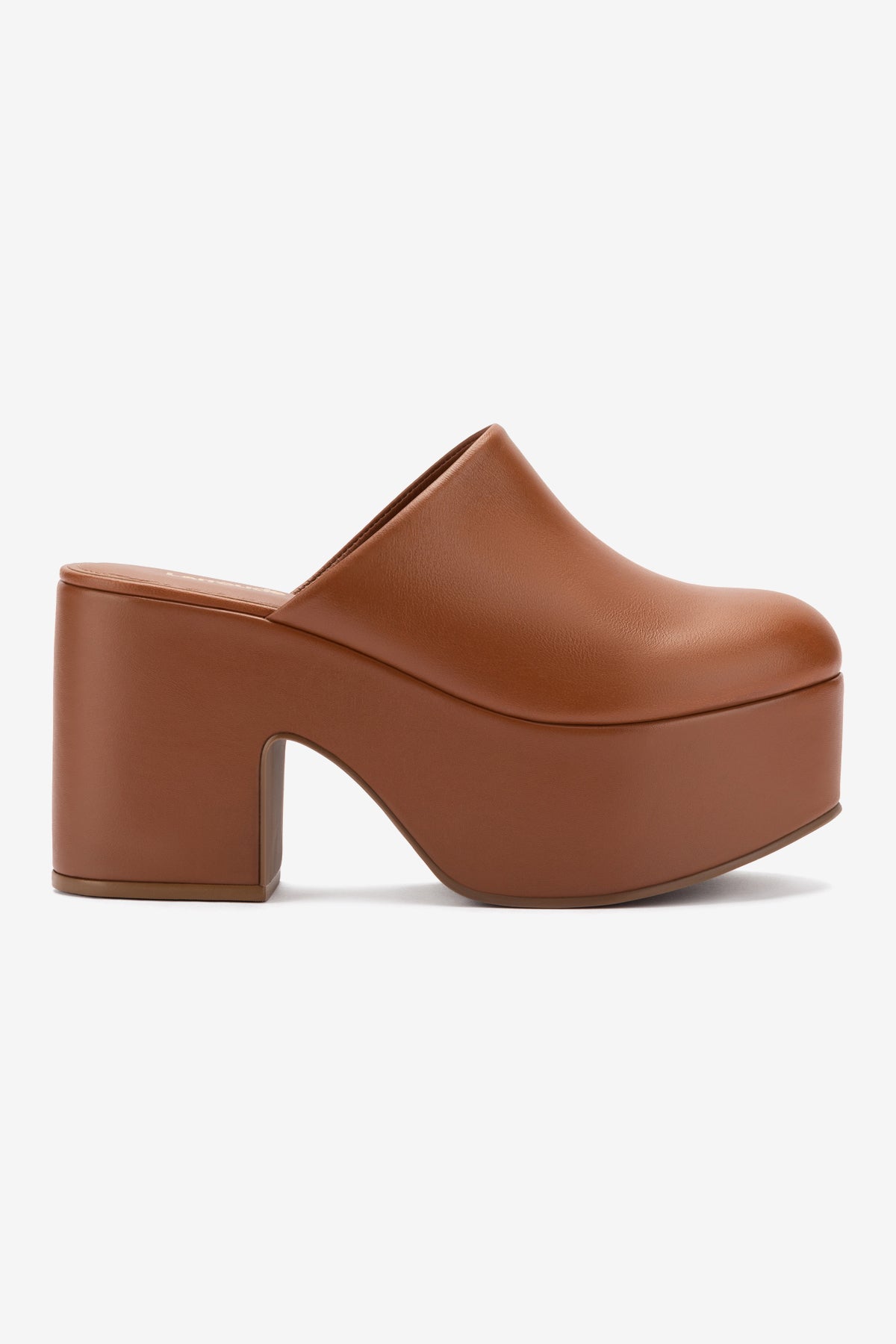 Miso Platform Clog - Comfortable Leather Slip-On Shoes for Women | Caramel Brown | Casual & Work Wear | Perfect for Nurses, Chefs, and Everyday Use