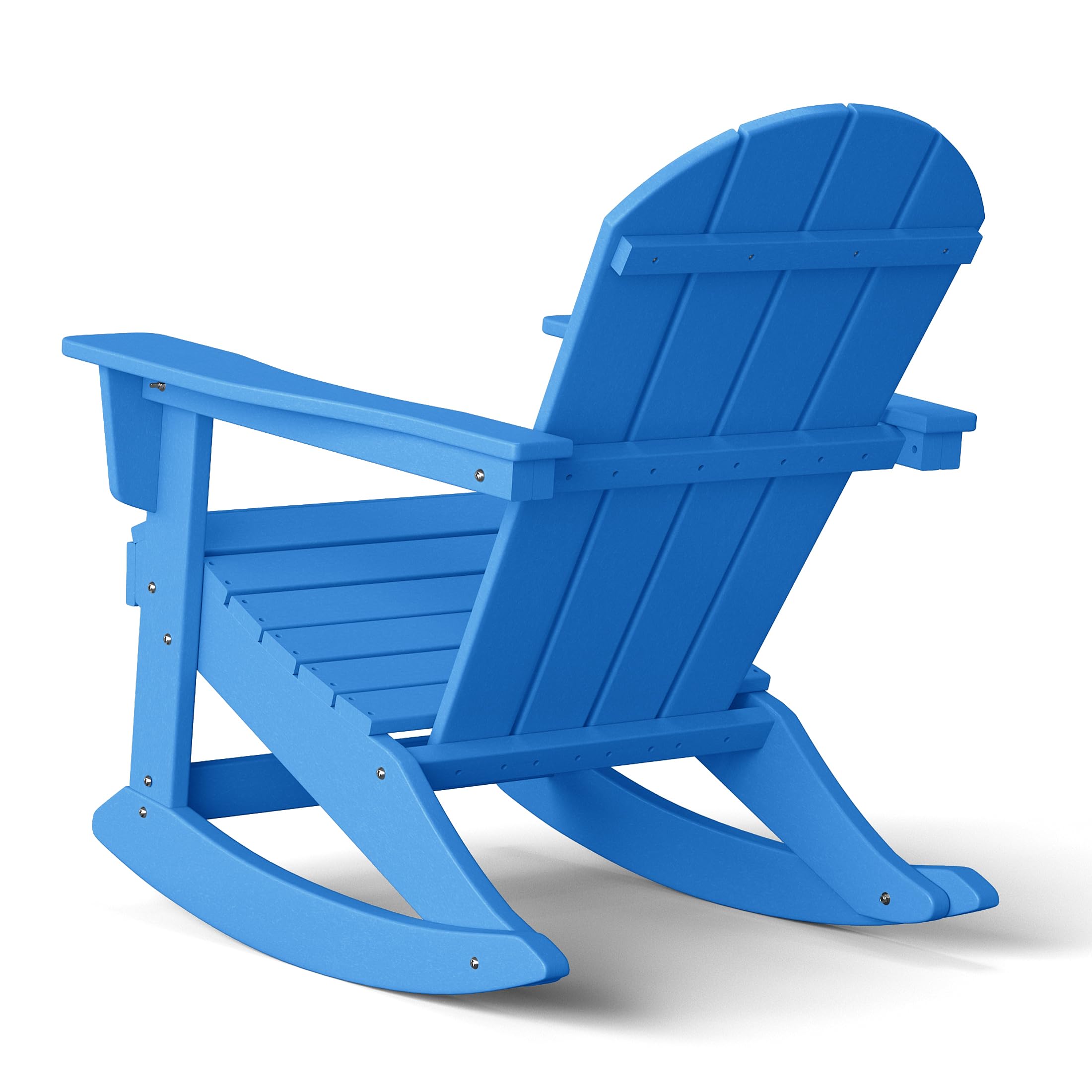 WestinTrends Malibu Outdoor Poly Adirondack Rocking Chair - Pacific Blue - Weather-Resistant Patio Furniture for Garden, Porch & Backyard Relaxation