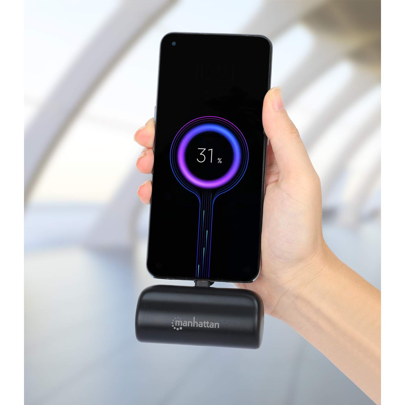 Portable 5000mAh Nano Power Bank with Built-in USB-C Plug & 10W Fast Charging - Perfect for Travel, Camping, and Emergency Phone Charging