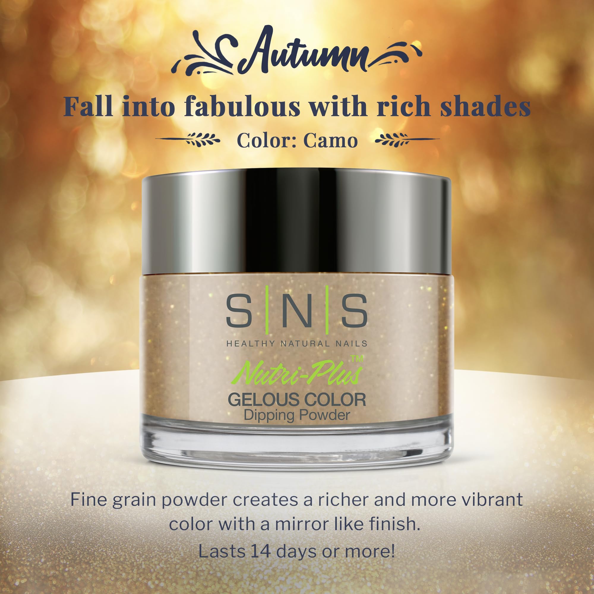Long-Lasting SNS Nail Dip Powder - Gelous Camo Brown & Cream Finish Acrylic Nail Color (1 oz) | No UV Lamp Needed, Low Odor | Lasts Up to 14 Days | Perfect for DIY Manicures, Nail Salons & Special Occasions