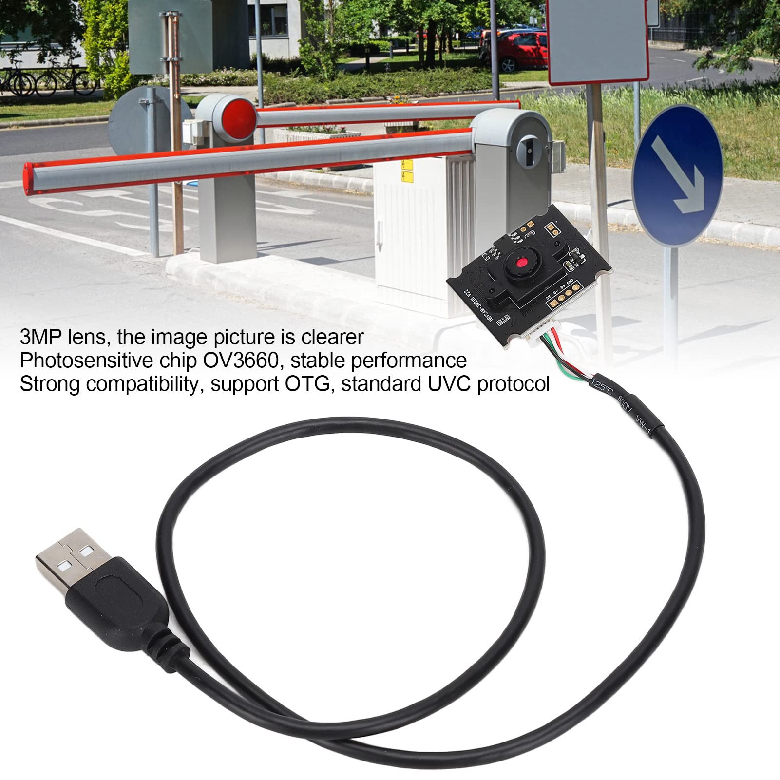 ANKROYU USB 2.0 Webcam Module - 3.5mm Lens Manual Focus Camera Board with 64° Viewing Angle for Advertising Machines, Digital Signage & Security Monitoring