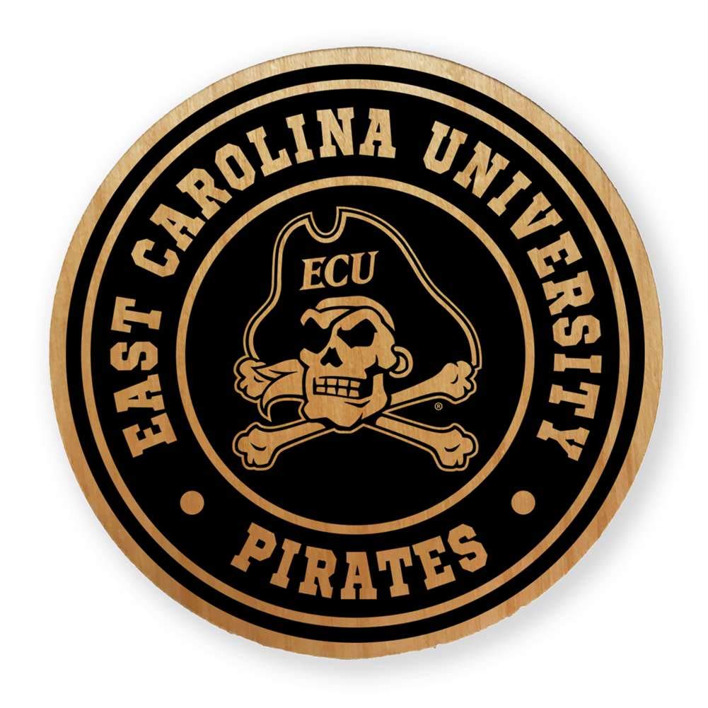 NCAA Alderwood Round Coasters Set of 4 - Premium Wooden Drink Coasters for Beer, Wine & Coffee - Perfect for Game Day, Home Bar & Office Decor