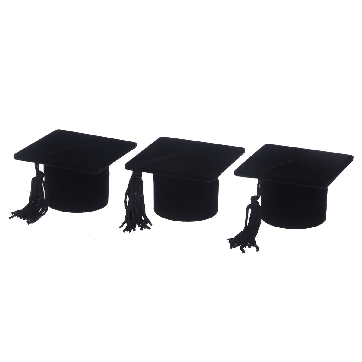 PRETYZOOM 3-Piece Graduation Cap Ring Box - Doctor Hat Shaped Jewelry Storage Organizer Case for Rings, Necklaces & Small Accessories - Perfect for Graduation Ceremony Decor, Wedding Proposals & Gift Giving