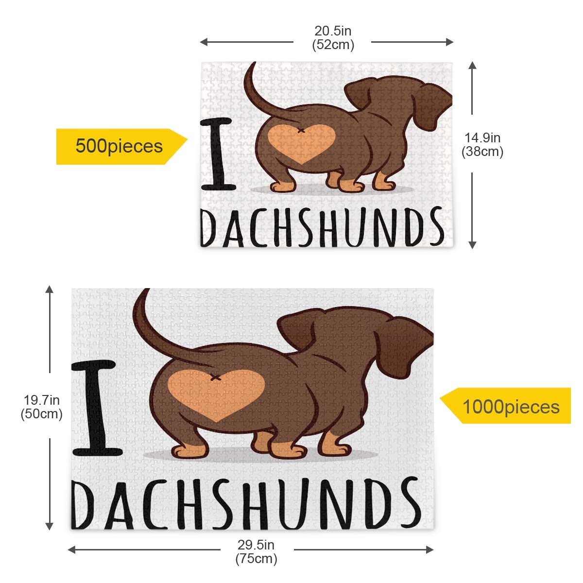 Qilmy 1000 Piece Jigsaw Puzzle - Adorable Dachshund Dog Design, Educational Brain Teaser & Stress Relief Toy for Kids & Adults | Perfect for Family Game Night, Classroom Activities & Relaxation Therapy