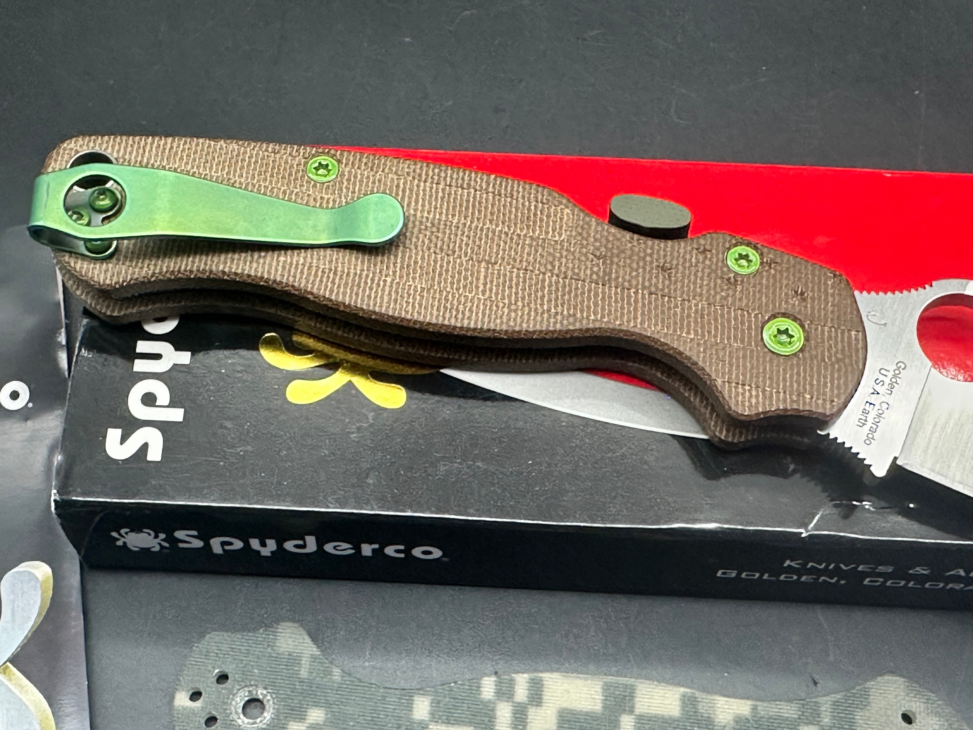 Spyderco Paramilitary 2 Folding Knife with Premium Micarta Handle & S30V Steel Blade - EDC, Outdoor Survival, Camping, Hunting Gear