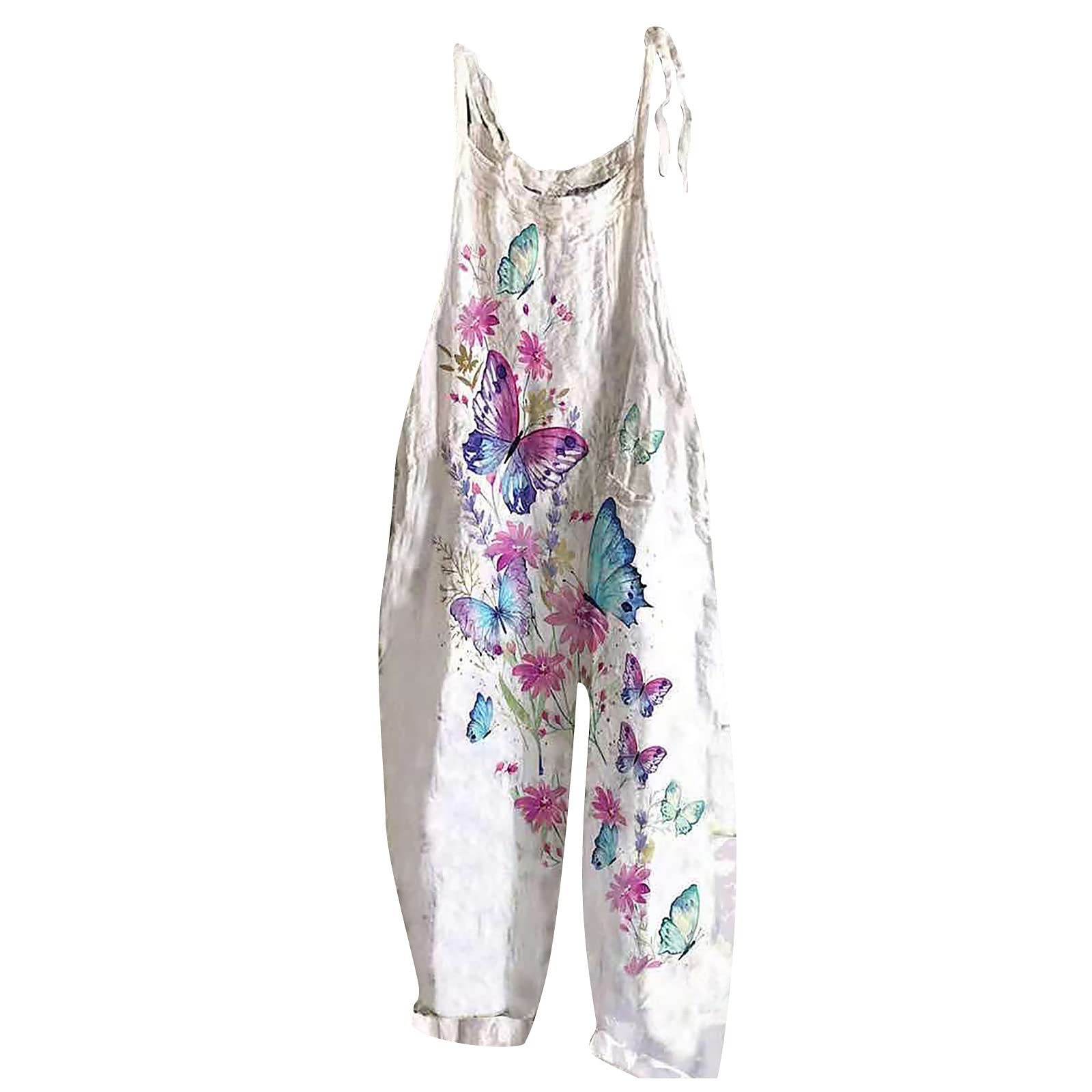 Women's Floral Print Jumpsuit - Summer Casual Wide Leg Romper with Vintage Style | Perfect for Work, Leisure & Outdoor Activities