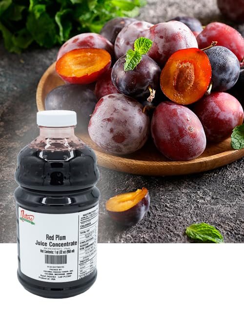 100% Pure Plum Fruit Juice Concentrate - 4 Quarts (4/32 fl oz Bottles) | Natural Ingredient for Home Brewing, Winemaking, Mead & Jelly Making | Perfect for Cocktails, Smoothies & Baking Recipes