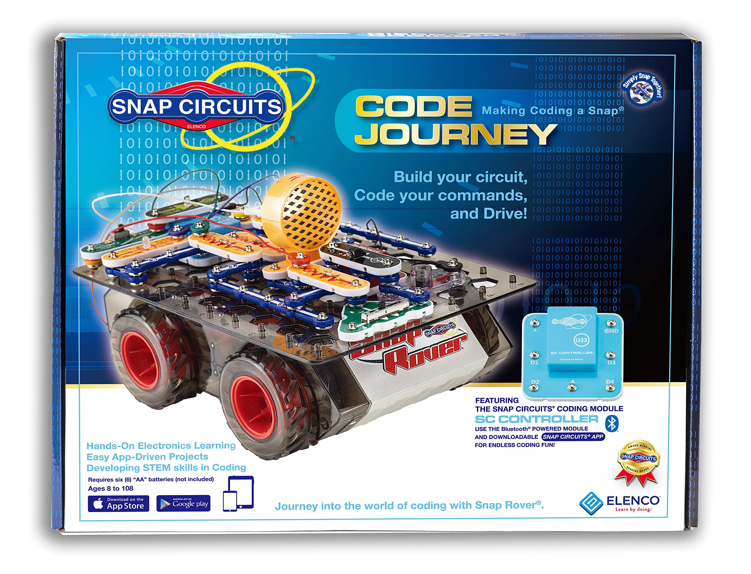 Snap Circuits Code Journey STEM Building Kit - Bluetooth Controlled Circuit & Coding Toy for Kids Ages 8-108 | Learn Electronics, Programming & Robotics | Perfect for School Projects, STEM Learning & Family Fun
