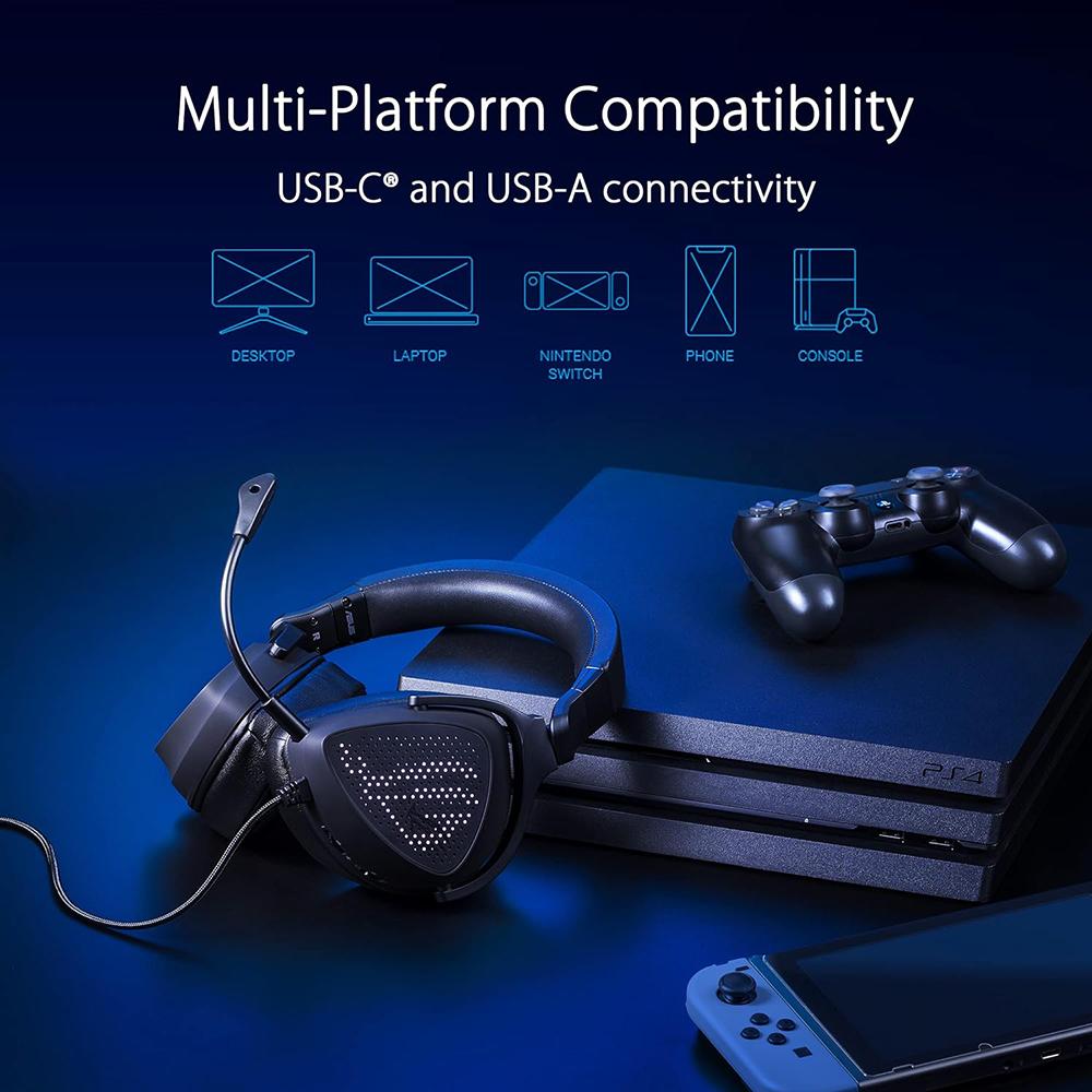 ASUS ROG Delta S Animate Gaming Headset with RGB Lighting - Hi-Res Audio, AI Noise Canceling Mic, USB-C - Perfect for PC, PS5, Xbox & Streaming