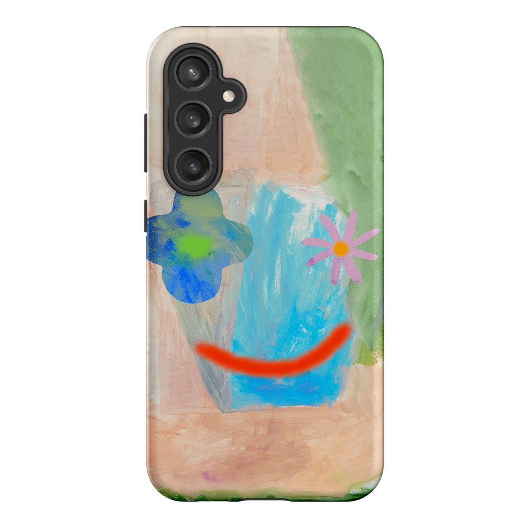 Georgia Flower Smiley Pattern iPhone Case - Cute Floral Design Protective Cover for iPhone 12/13/14/15 Pro Max - Perfect for Spring, Summer & Everyday Use