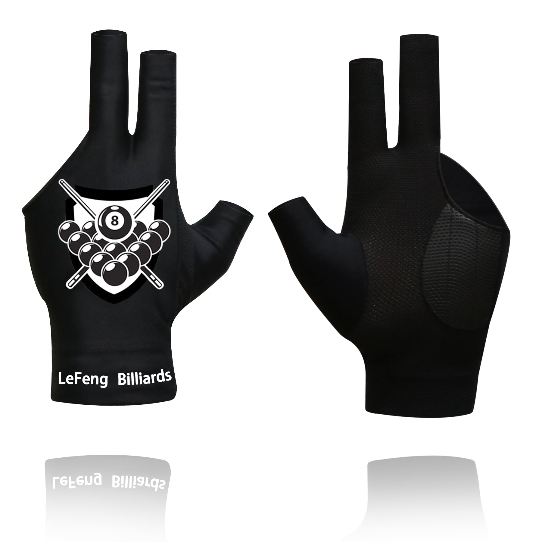 LeFeng Professional Billiard Gloves for Pool & Snooker - 3 Open Finger Design, Left Hand Fit for Men & Women - Perfect for Competitive Play & Practice Sessions