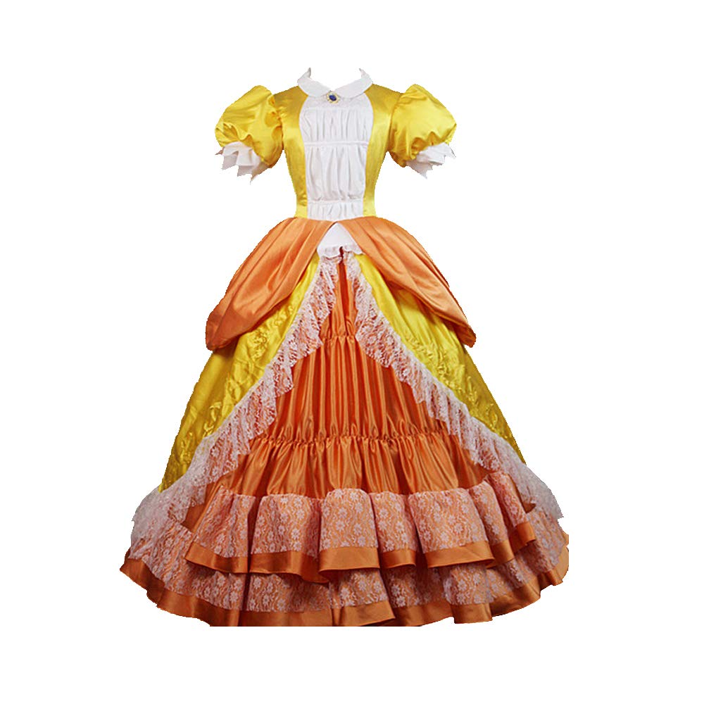 Yellow Princess Daisy Cosplay Costume Dress for Women - Adult Halloween Party, Cosplay Event & Themed Birthday Outfit