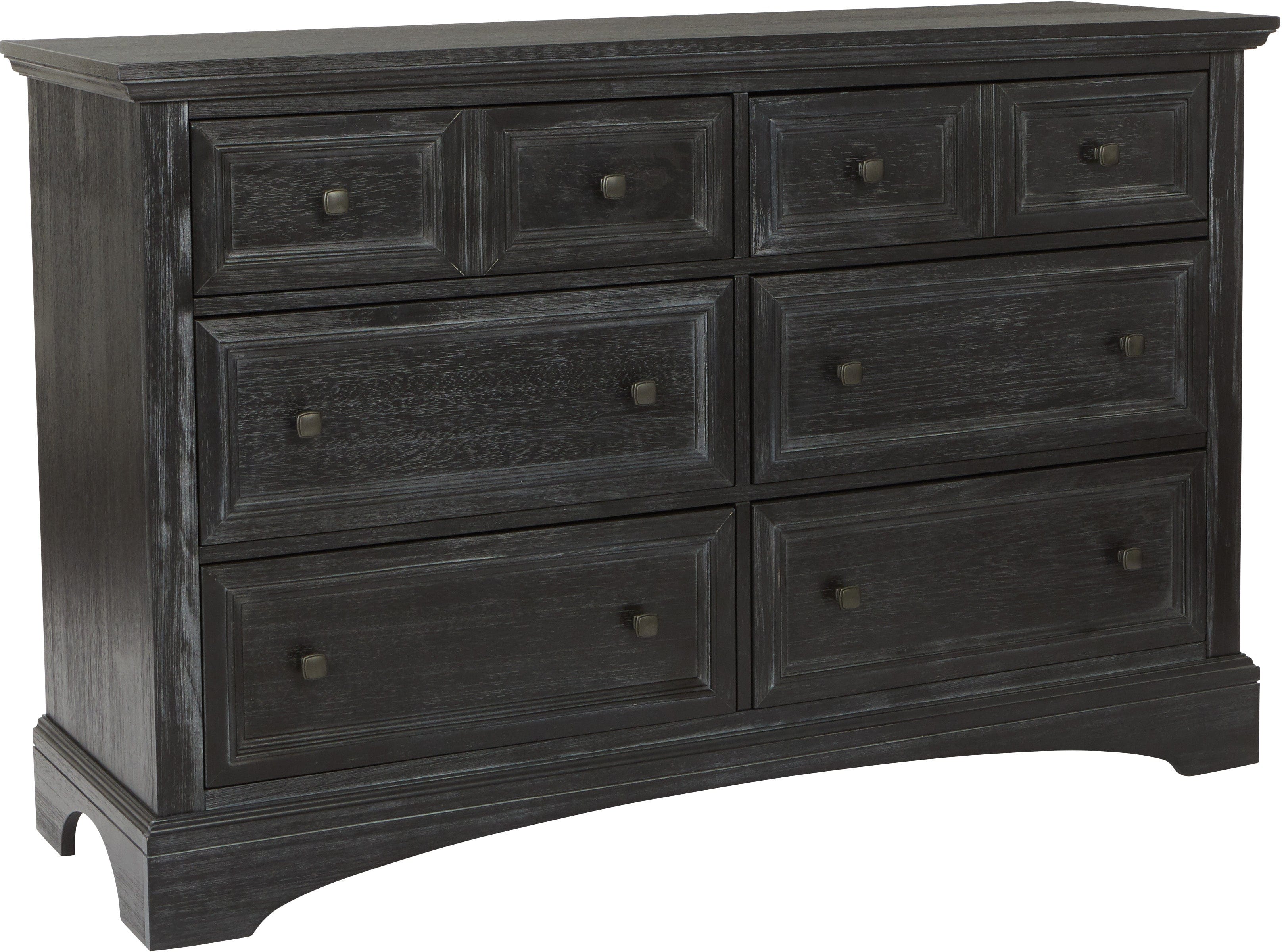 Office Star Farmhouse Basics 6-Drawer Dresser [BP 4200 020B] - Rustic Wooden Storage Cabinet for Bedroom, Living Room & Office Organization