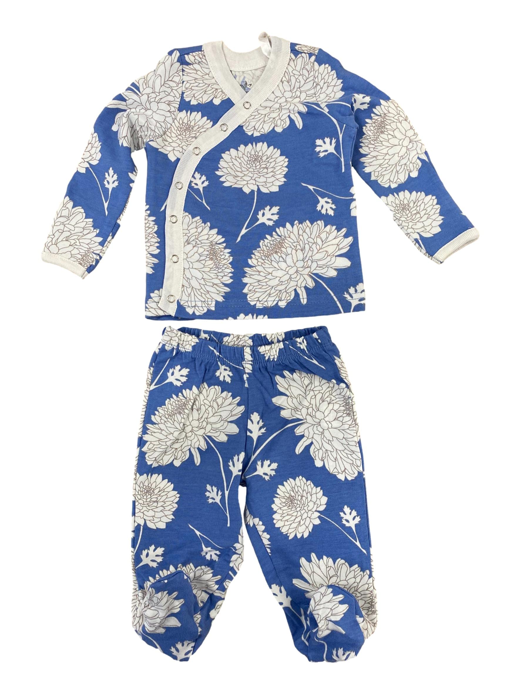 Baby Be Mine Unisex Footed Kimono Set - Soft Cotton Top & Pants Outfit for Newborns (0-24M) | Perfect for Baby Shower Gifts, Photo Shoots & Everyday Wear
