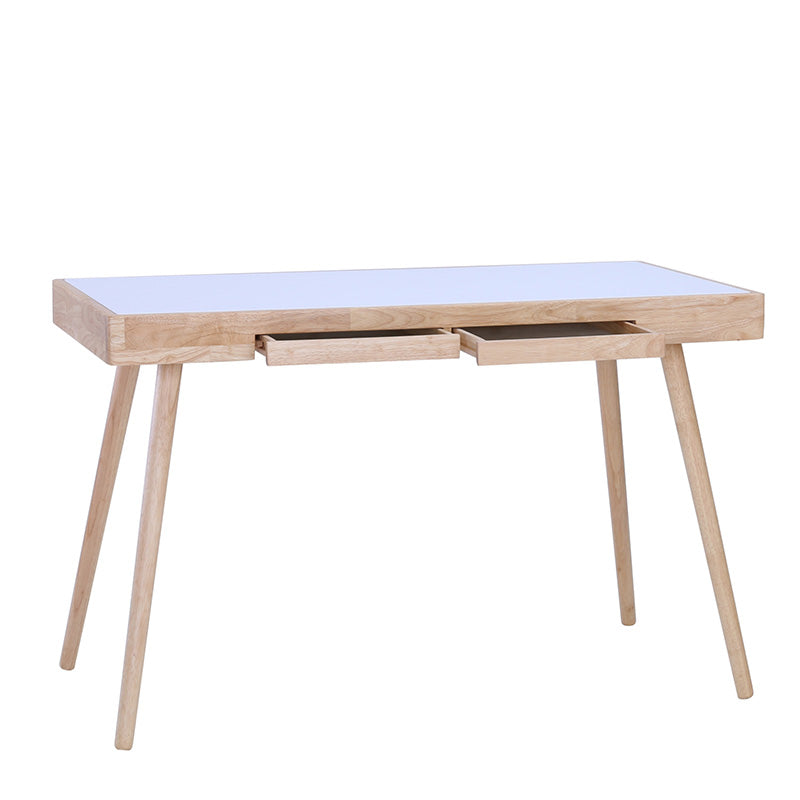 RETH Study Desk 120cm - Natural & White Home Office Desk for Students & Professionals - Perfect for Small Spaces & Remote Work
