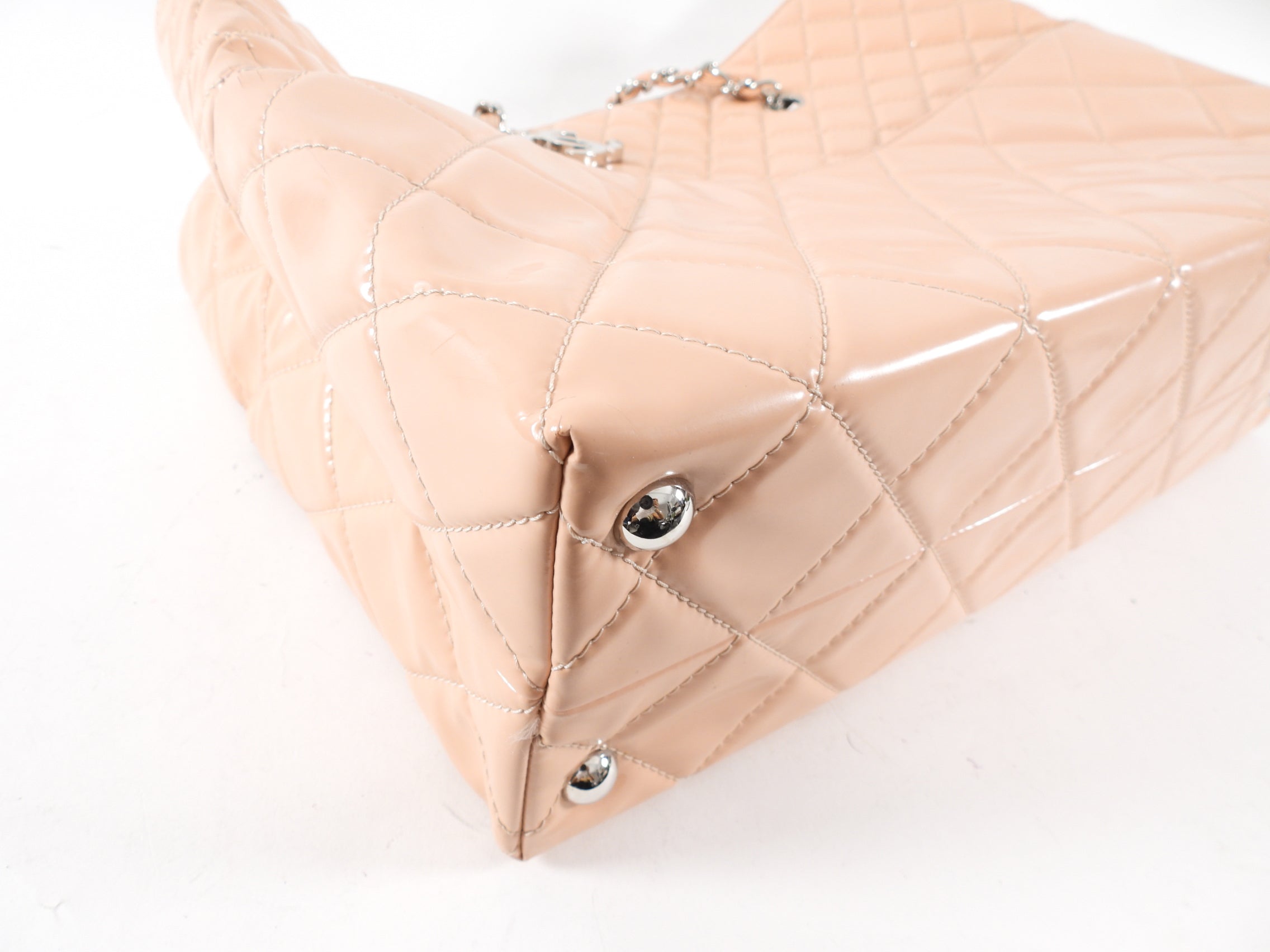 Chanel Light Pink Patent Leather Business Large Tote Bag for Women - Elegant Work Bag for Office, Travel & Everyday Use