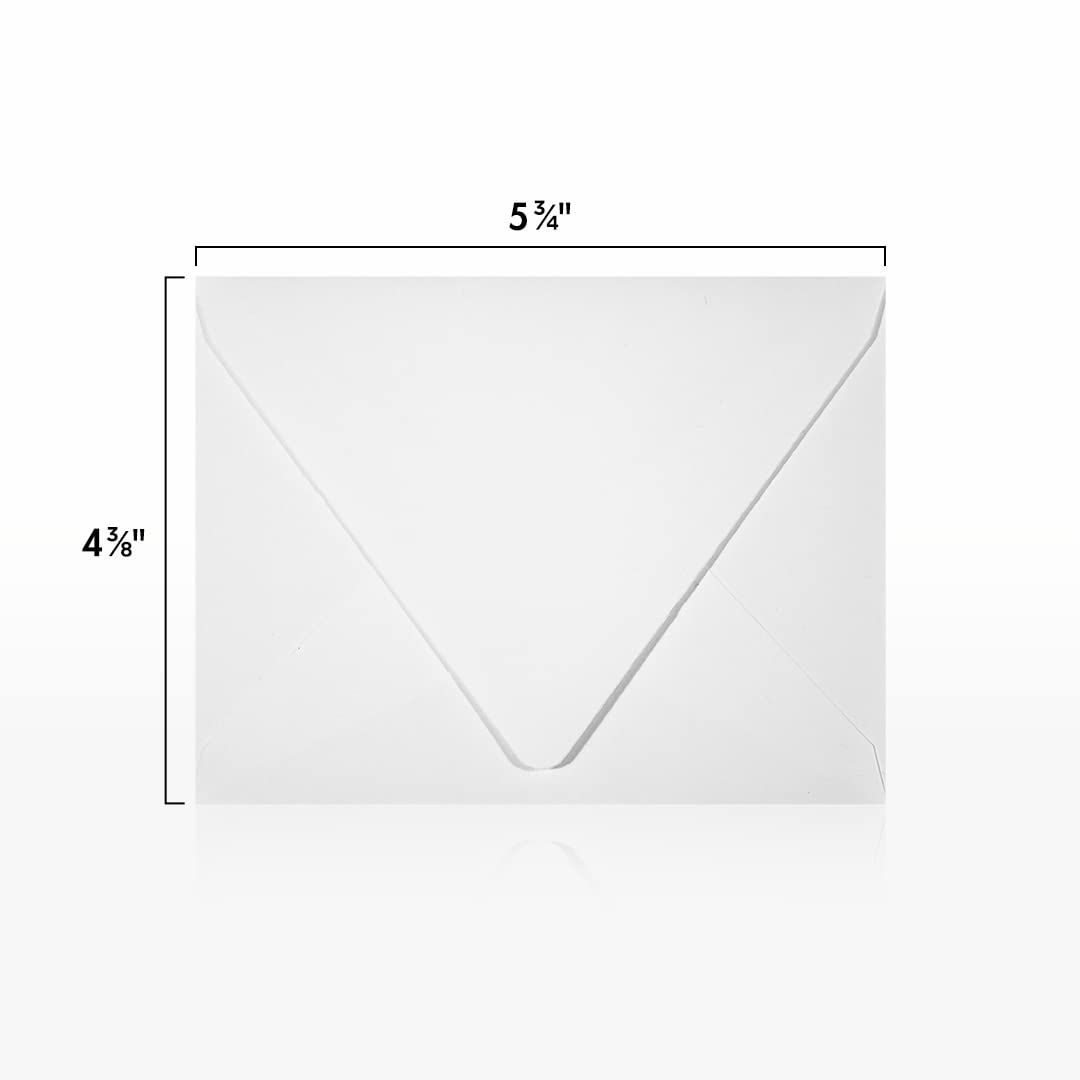 A2 Contour Flap Envelopes 4 3/8 x 5 3/4 - 100% Recycled White Business Envelopes (Pack of 500) for Mailing, Invitations & Office Use