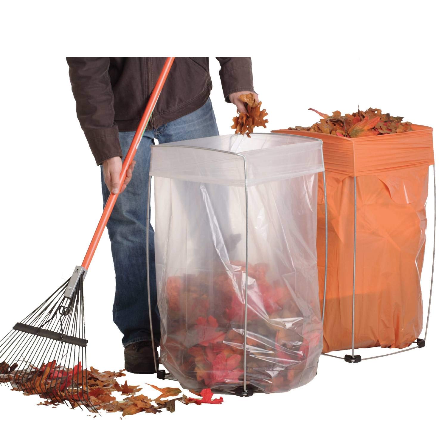 Heavy Duty 55 Gallon Bag Holder - Sturdy Metal Stand for Plastic & Paper Contractor Bags - Perfect for Yard Waste, Leaves, Laundry, Trash Collection - 23 Inch Height - Ideal for Home, Garage, and Outdoor Cleaning Tasks