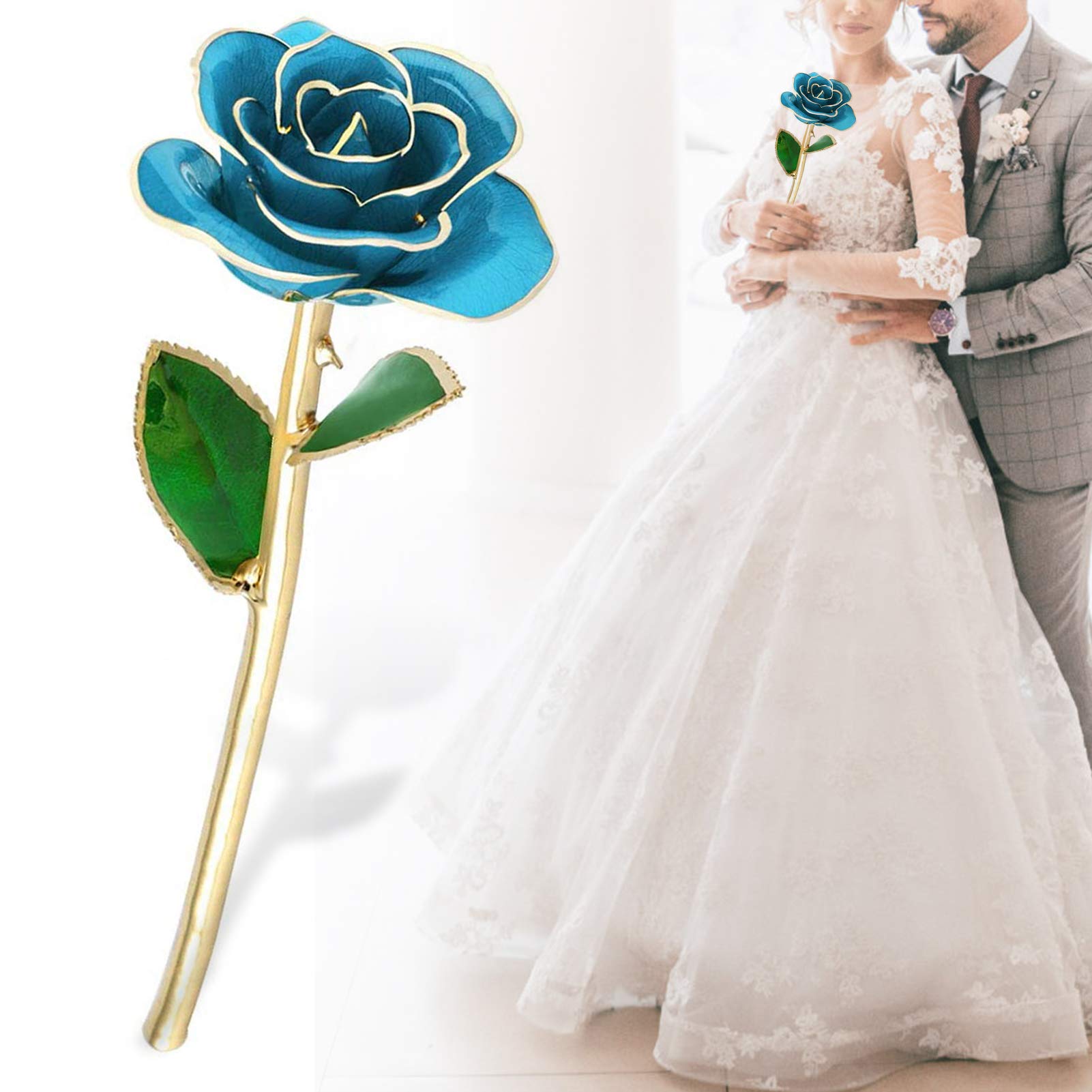 24K Gold Plated Rose Flower - Exquisite Handcrafted Eternal Rose with Display Base | Perfect for Home Decor, Wedding Centerpieces, Anniversary Gifts & Luxury Collections