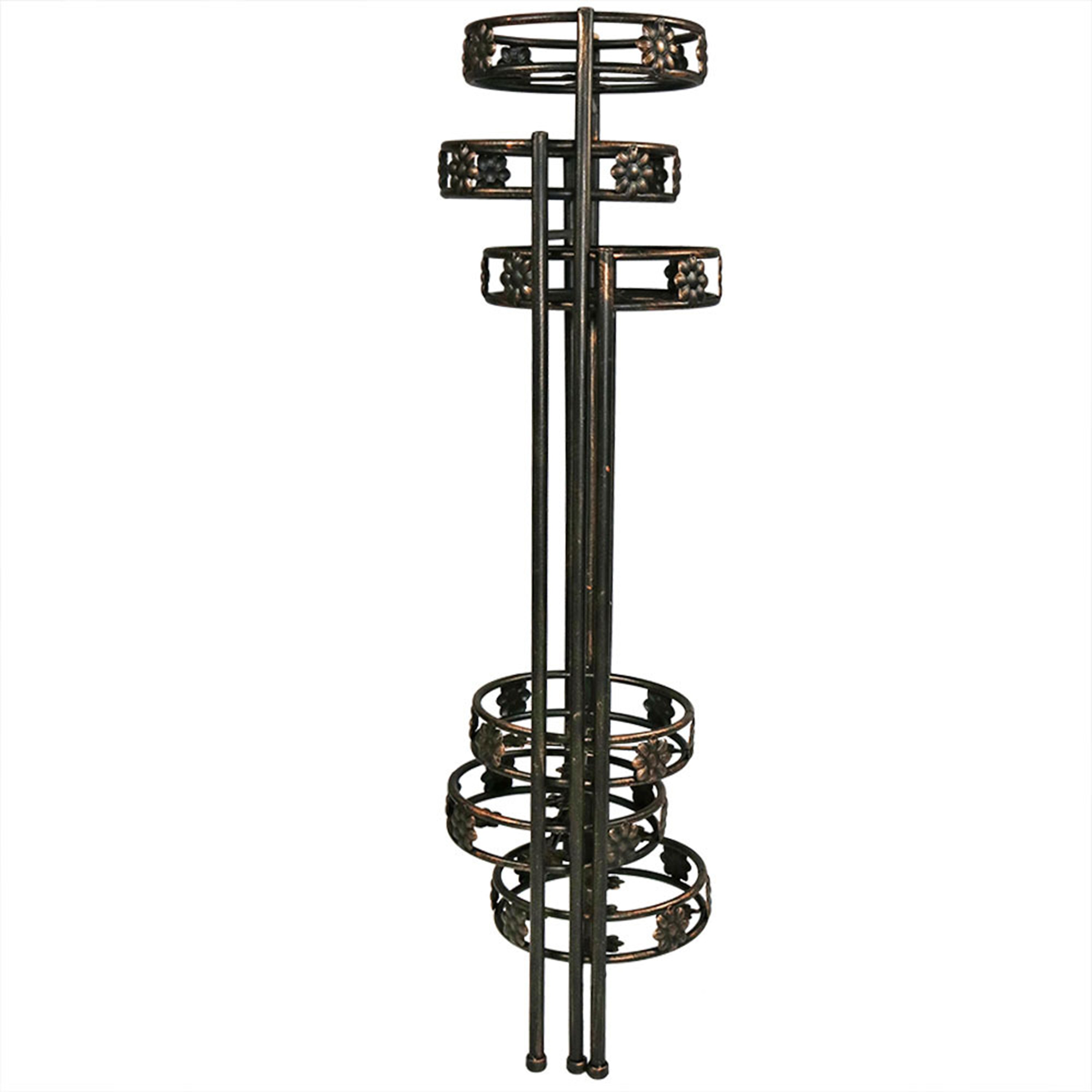 6 Tier Folding Plant Stand for Indoor/Outdoor Use - Heavy Duty Metal Flower Pot Holder Shelf for Patio, Garden & Home Decor - Sunnydaze