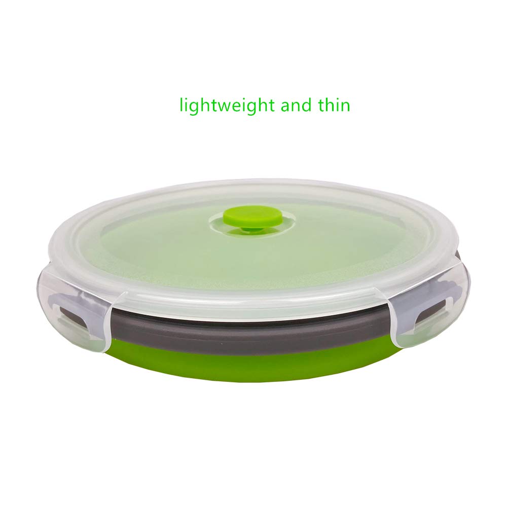 Eco-Friendly Collapsible Food Storage Containers with Lids - 4-Piece Silicone Lunch Box Set, Microwave & Freezer Safe | Perfect for Meal Prep, Office Lunches & Picnics
