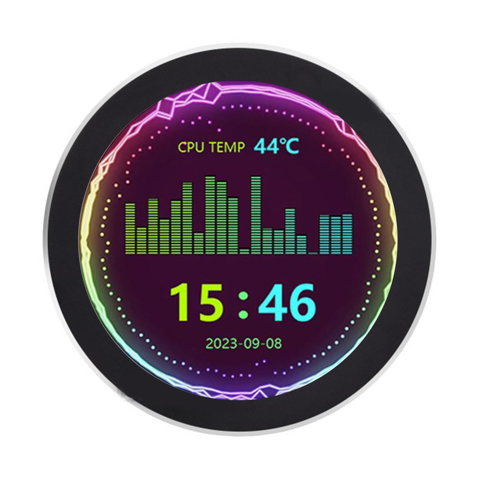 Aurgiarme 2.1 Inch & 2.8 Inch Water-Cooled Secondary USB Monitor - IPS Display, Circular Frame, Drive-Free for PC & Office Accessories - Perfect for Multi-Tasking, Gaming & Workstations