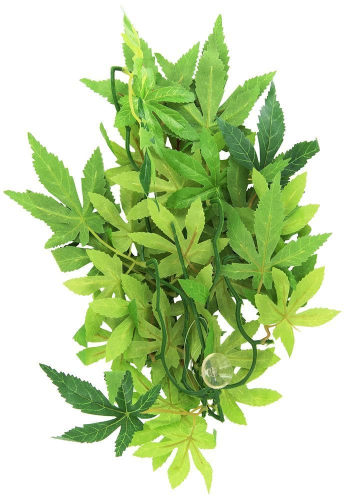 Exo Terra Silk Terrarium Plant - Medium Size Artificial Abutilon for Reptile Habitat & Vivarium Decoration | Perfect for Bearded Dragons, Geckos & Snakes Enclosures