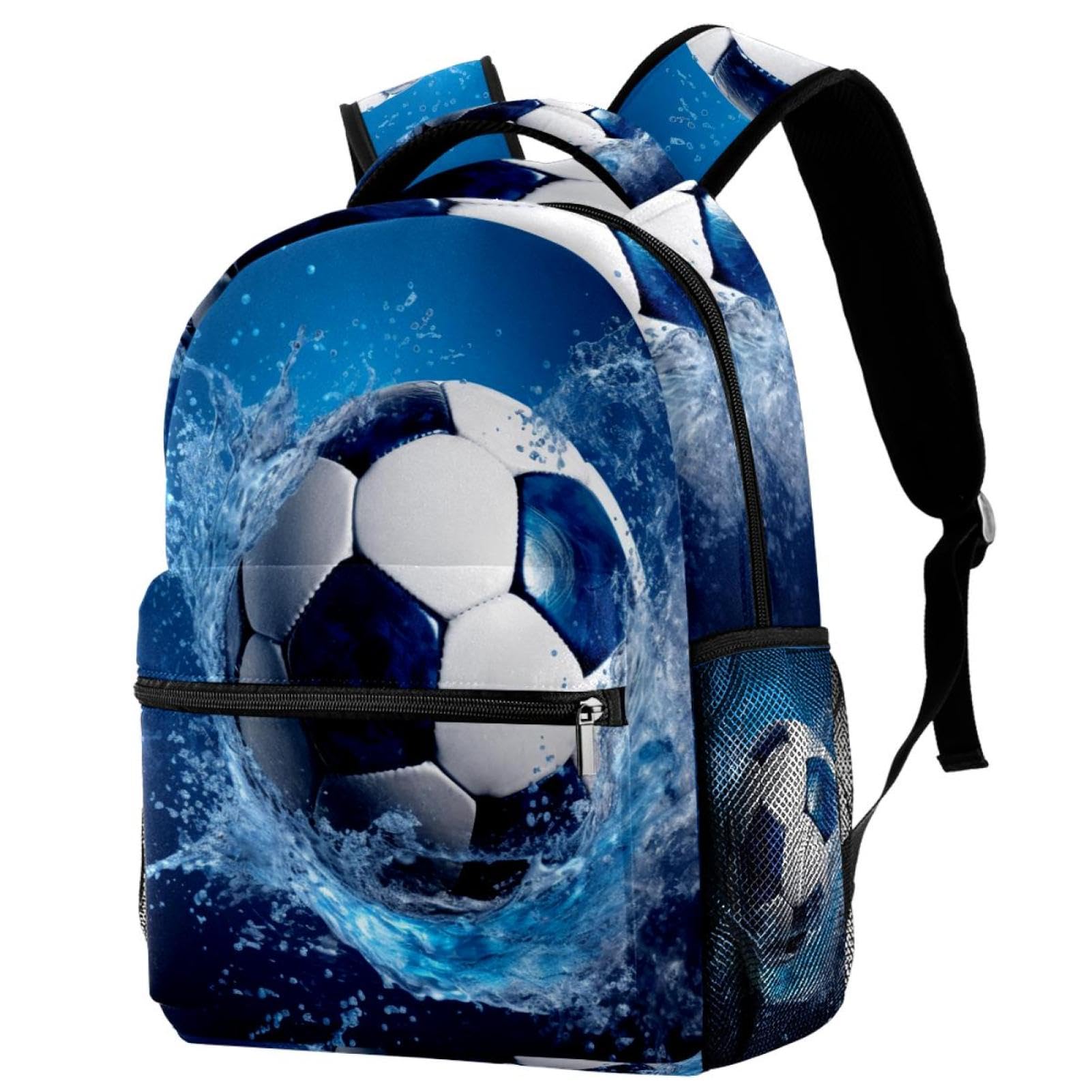 Waterproof Travel Backpack for Women & Men - Lightweight Durable Hiking Backpack with USB Charging Port, Blue Ocean Design - Perfect for Camping, Commuting & Airplane Carry-On