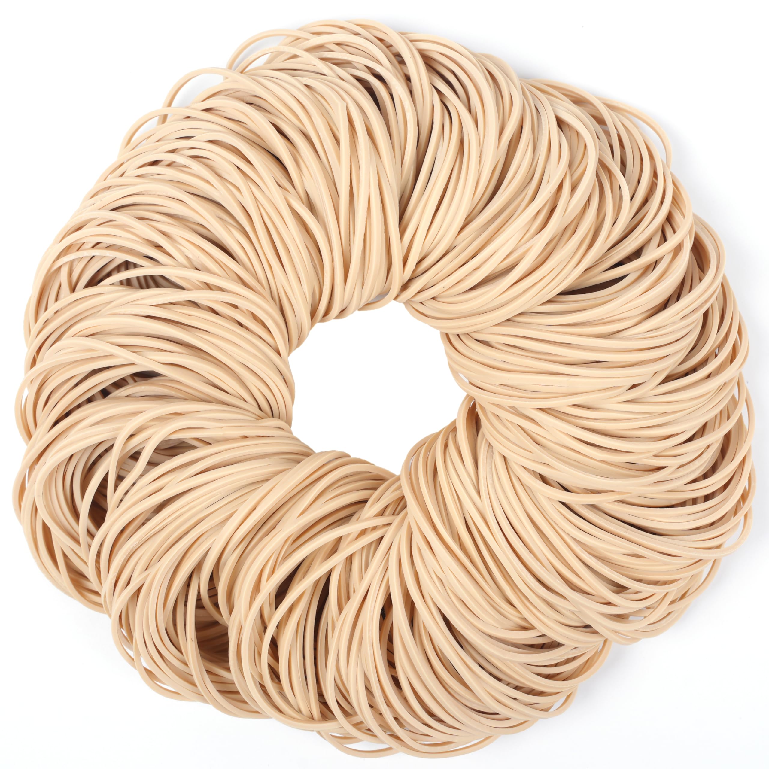 500pcs Beige Rubber Bands Size #19 (0.6lbs) - Heavy Duty Elastic Office Bands for Mailing, Packaging, Office Supplies & DIY Crafts