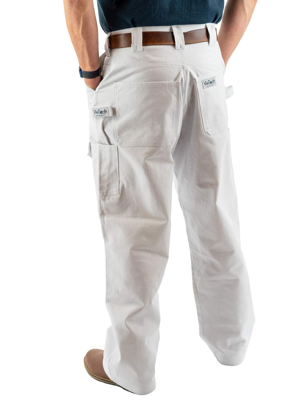 ViviTech - Durable Cotton Canvas Utility Work Pants with Reinforced Knee Pads - Heavy Duty Workwear for Construction, Carpentry & Outdoor Jobs - Perfect for Tough Work Environments & DIY Projects