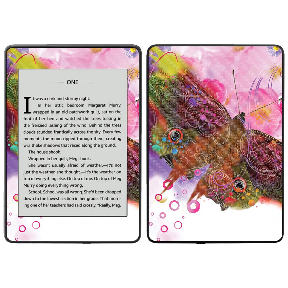 MightySkins Carbon Fiber Skin for Amazon Kindle Paperwhite 2018 (10th Gen) - Electric Jellyfish Design | Waterproof Protective Cover with Durable Textured Finish | Easy to Apply & Remove | Made in USA | Perfect for Travel, Reading & Outdoor Use