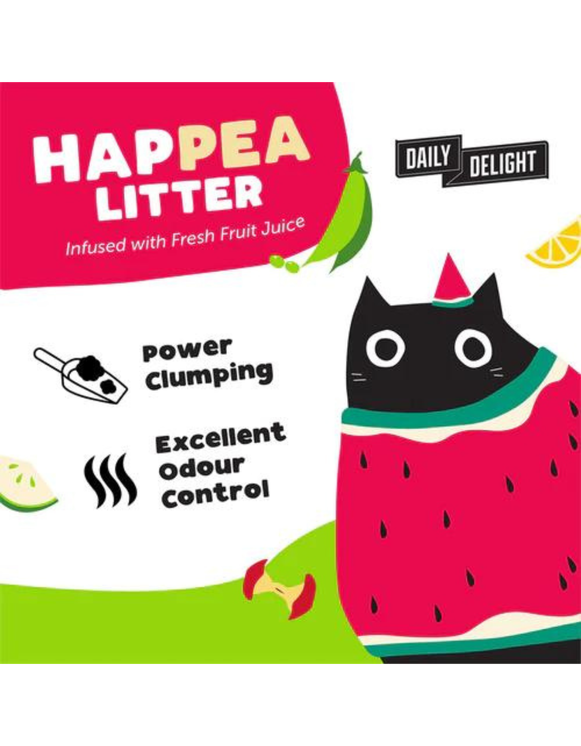 HAPPEA Apple Scented Cat Litter - 8L Natural Clumping Litter for Odor Control | Fresh Apple Fragrance | Daily Delight for Cats | Perfect for Multi-Cat Homes & Small Spaces